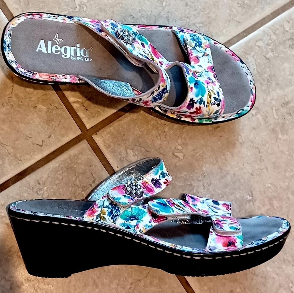 Alegria Women's Slip on Sandal Floral Print EU 39